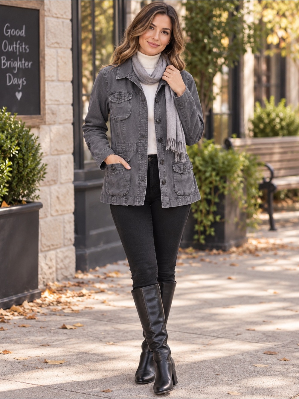 GAP | Gray Utility Jacket with Front Pockets | Size Small